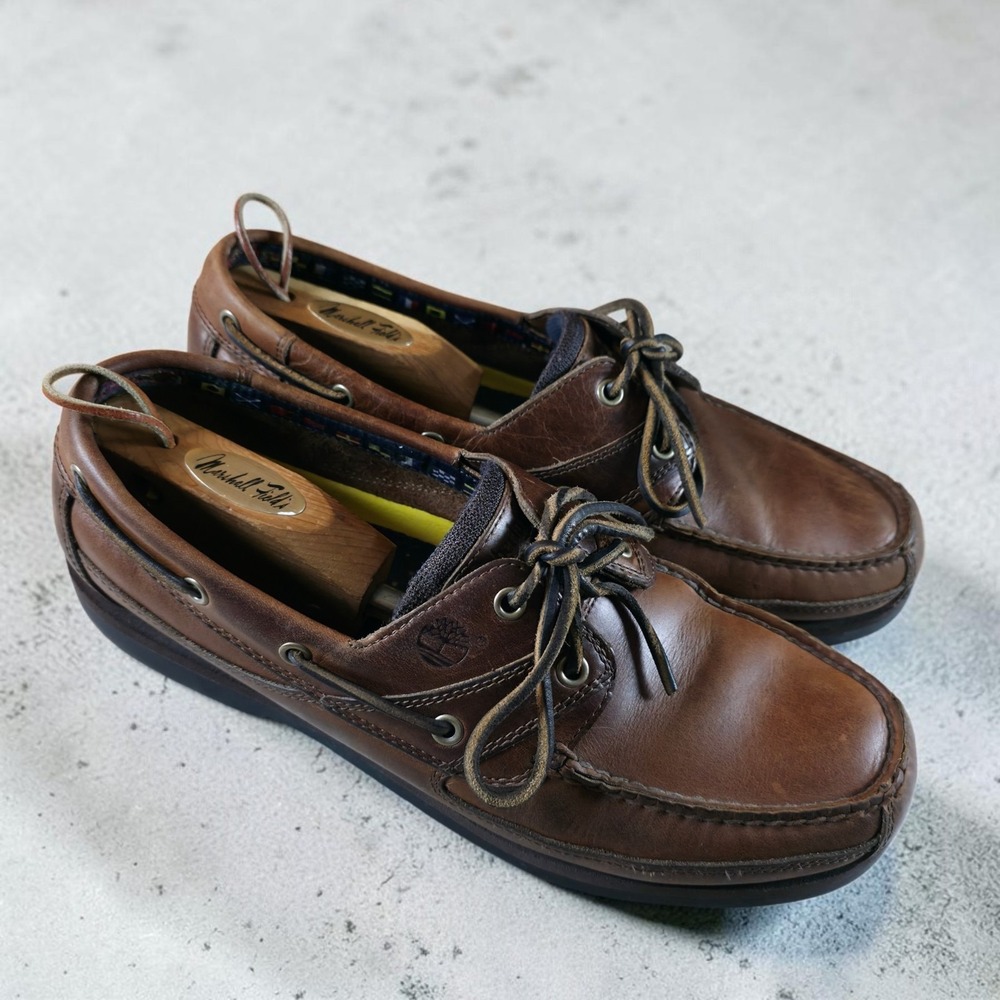 Timberland Classic 2 Eye Brown Leather Boat Shoes Men's Size 12 M Loafers